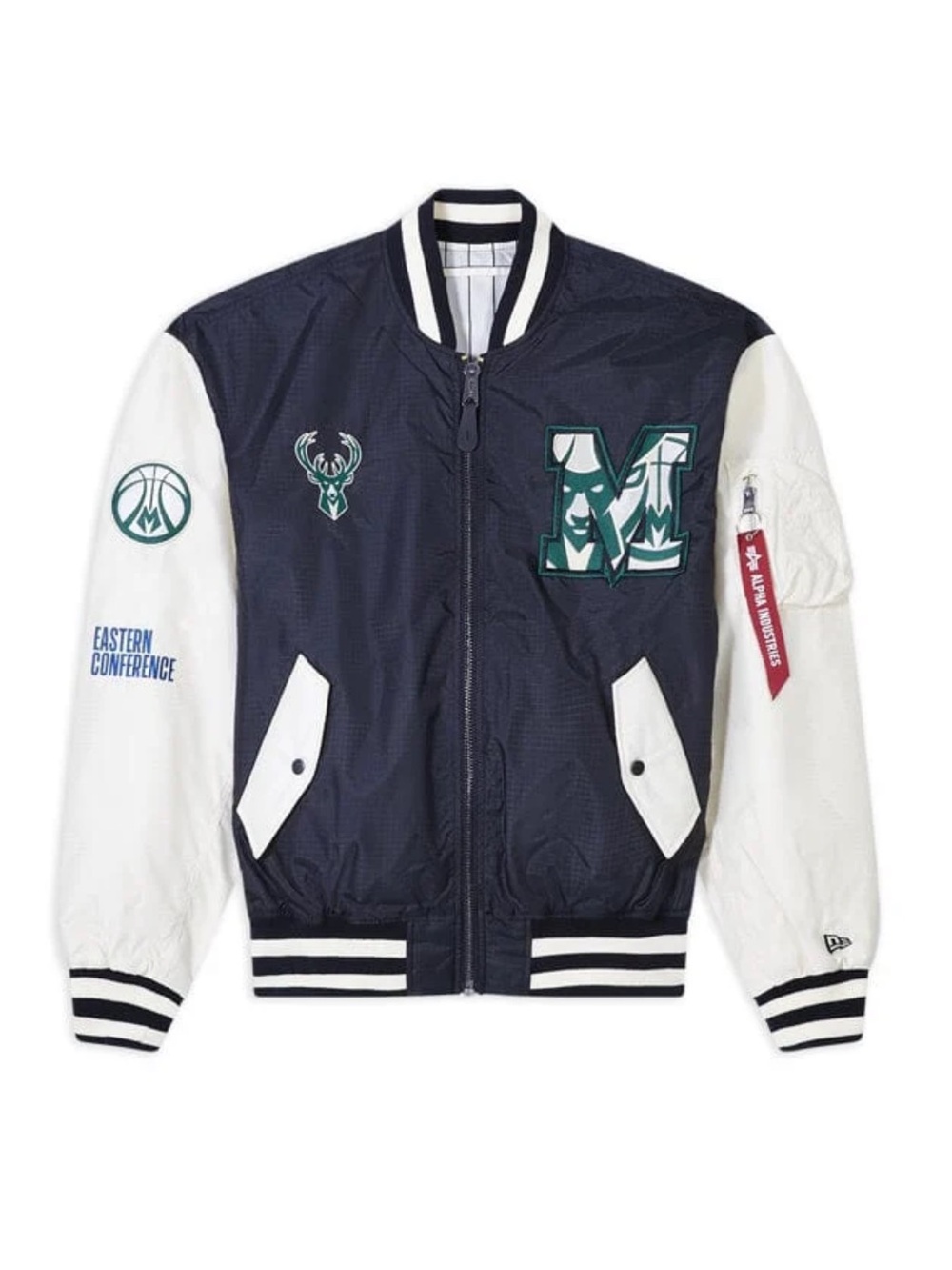 Milwaukee Bucks x Alpha x New Era L-28 Bomber Jacket sz XL